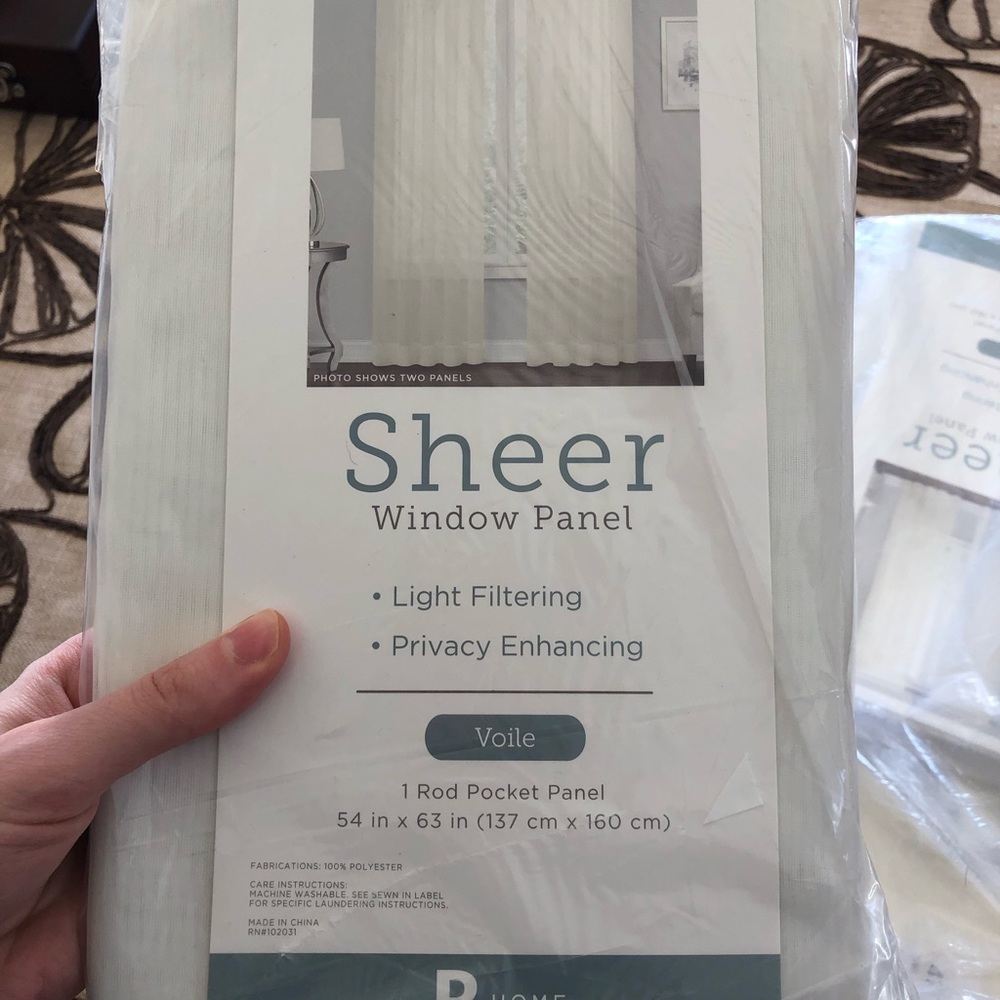 Sheer Voile Curtains - Ivory Colour